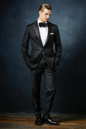 "Rico" Black 1-Button Peak Tuxedo