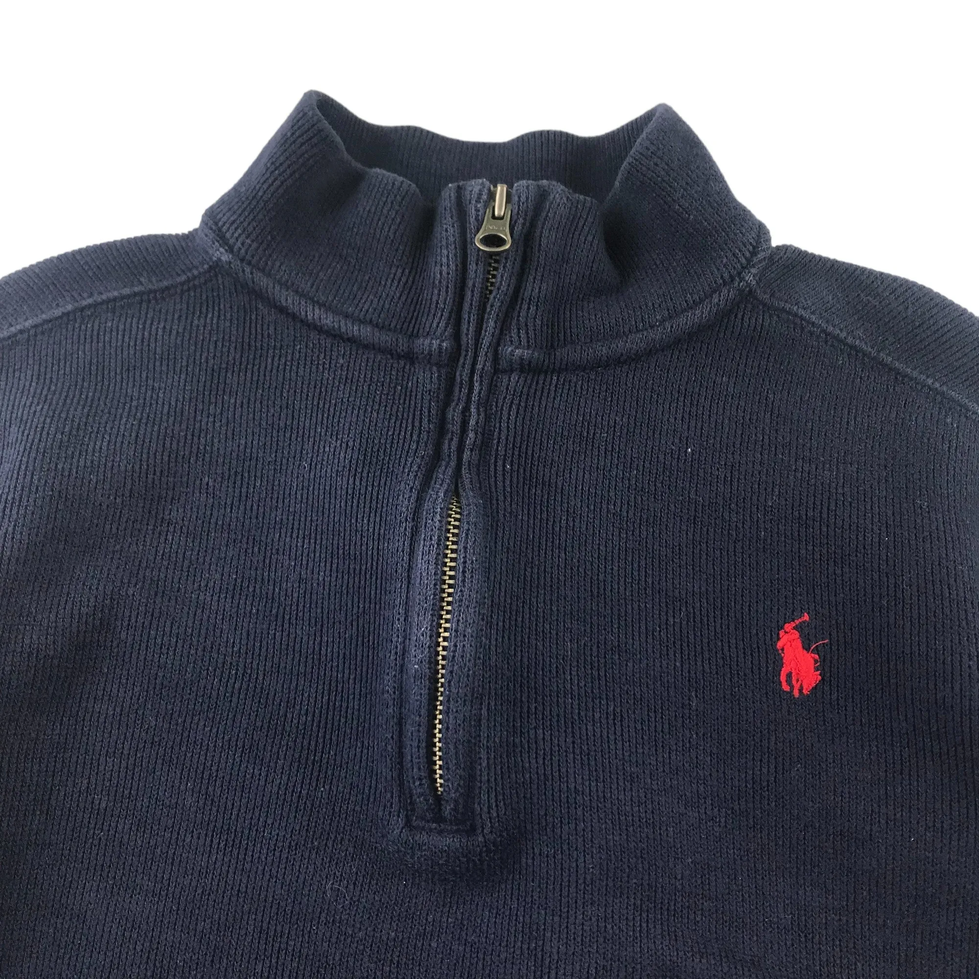 Ralph Lauren Jumper 7 years navy blue half zipper casual cotton