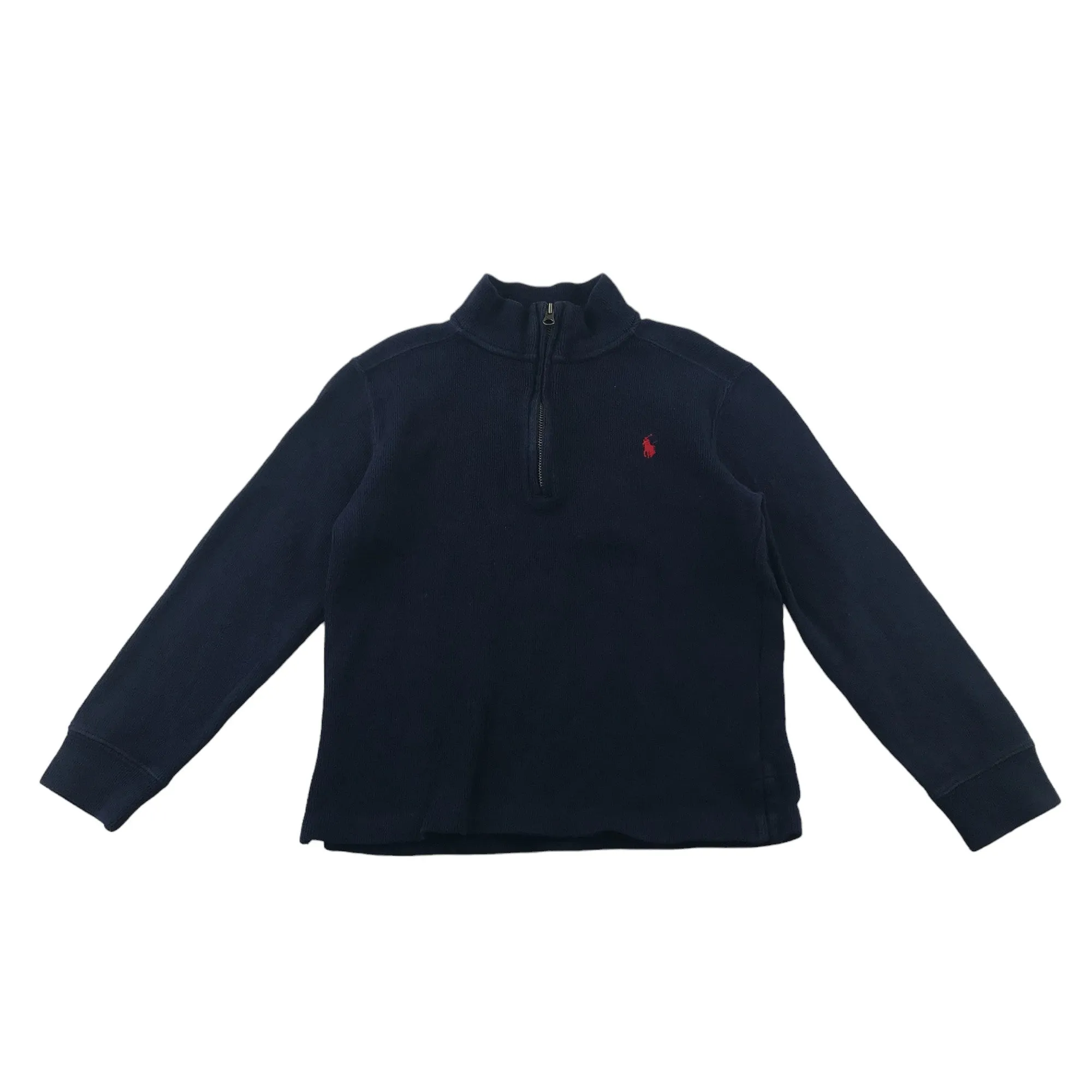 Ralph Lauren Jumper 7 years navy blue half zipper casual cotton