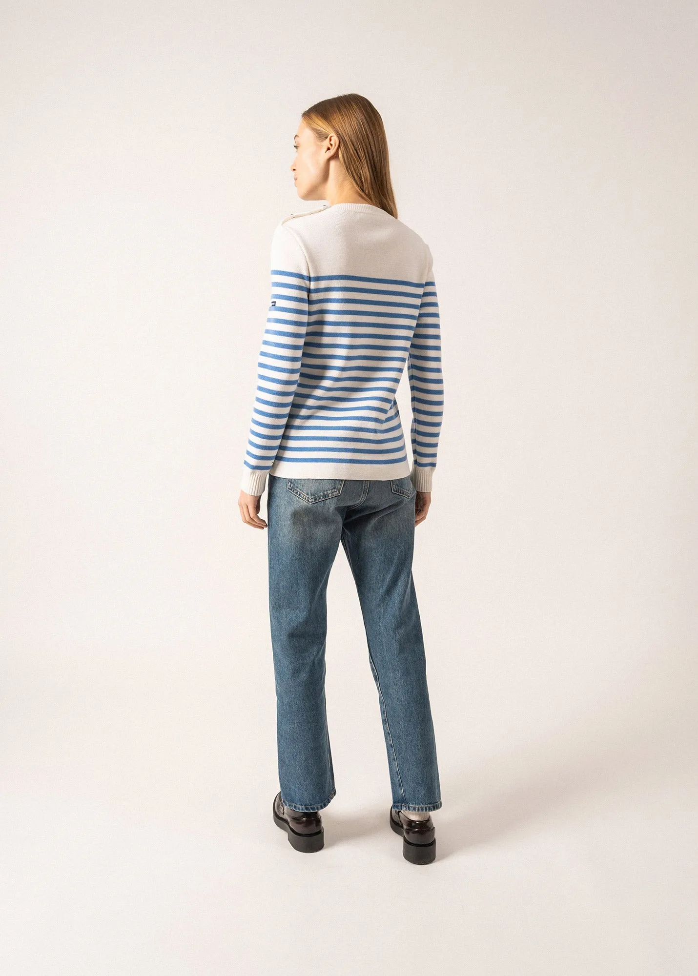 Rochefort striped sailor jumper - in wool (ECUME/OXYGENE)