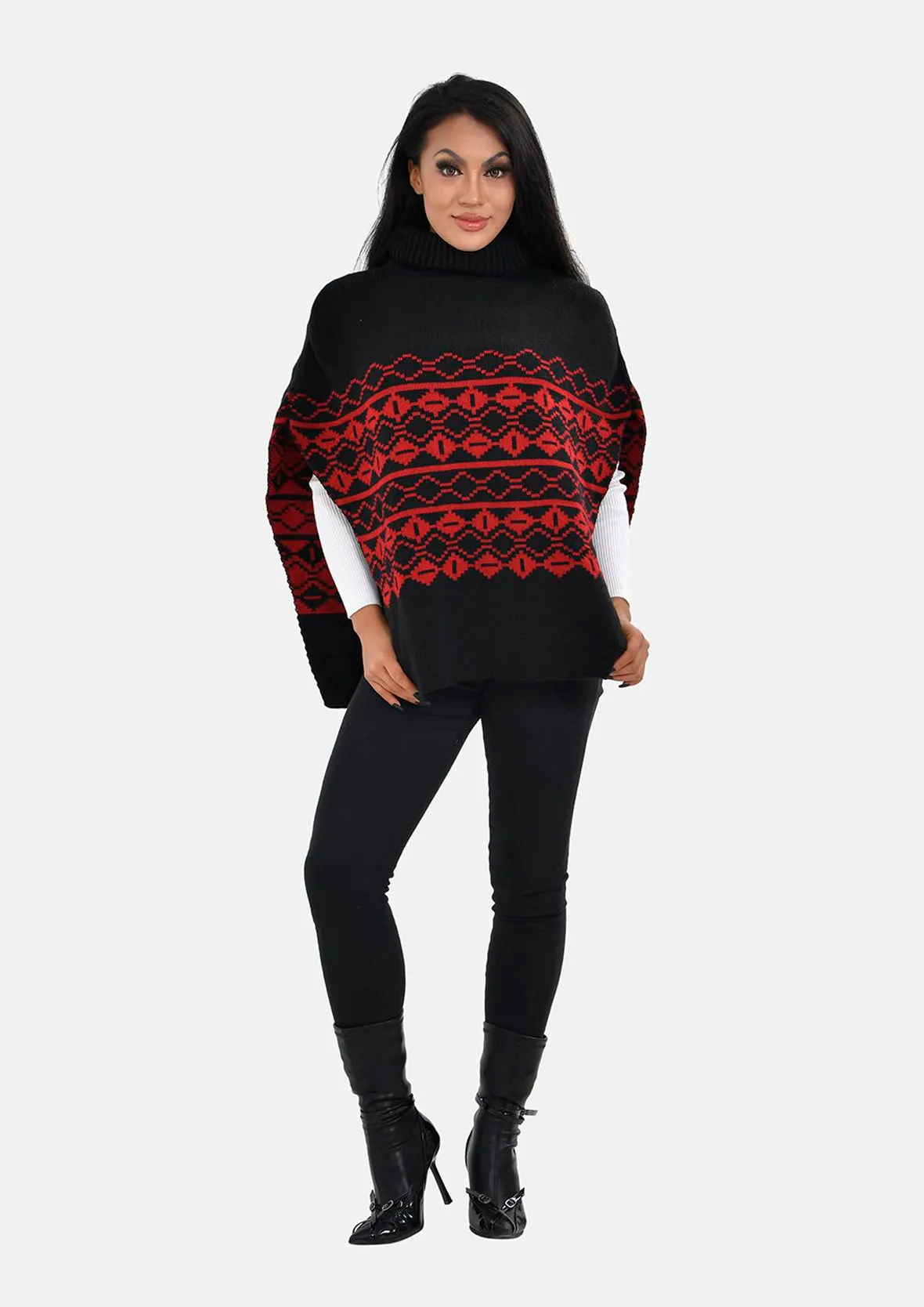 Roll neck sleeveless jumper