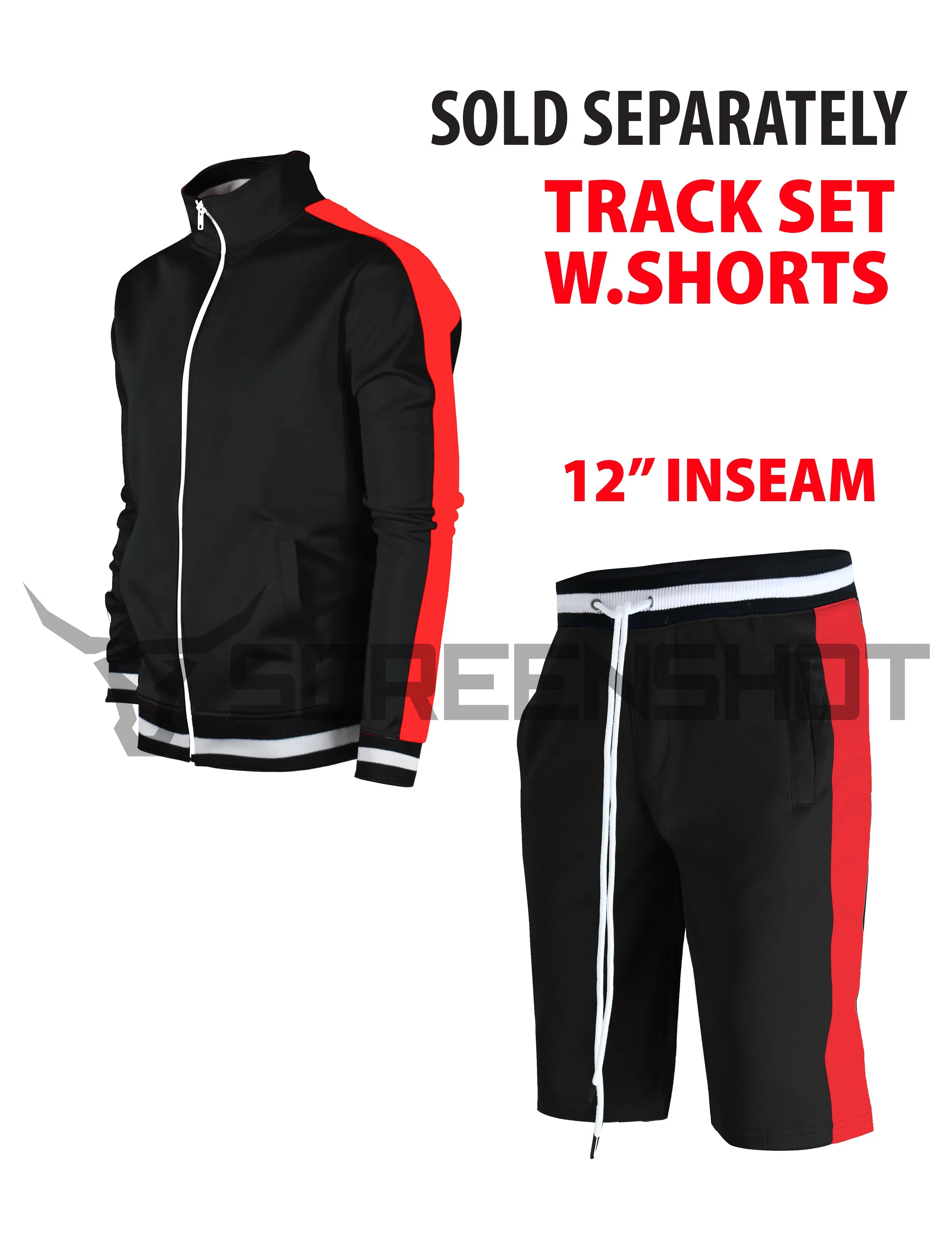 S91700-TRACK SHORTS (BLACK/RED)