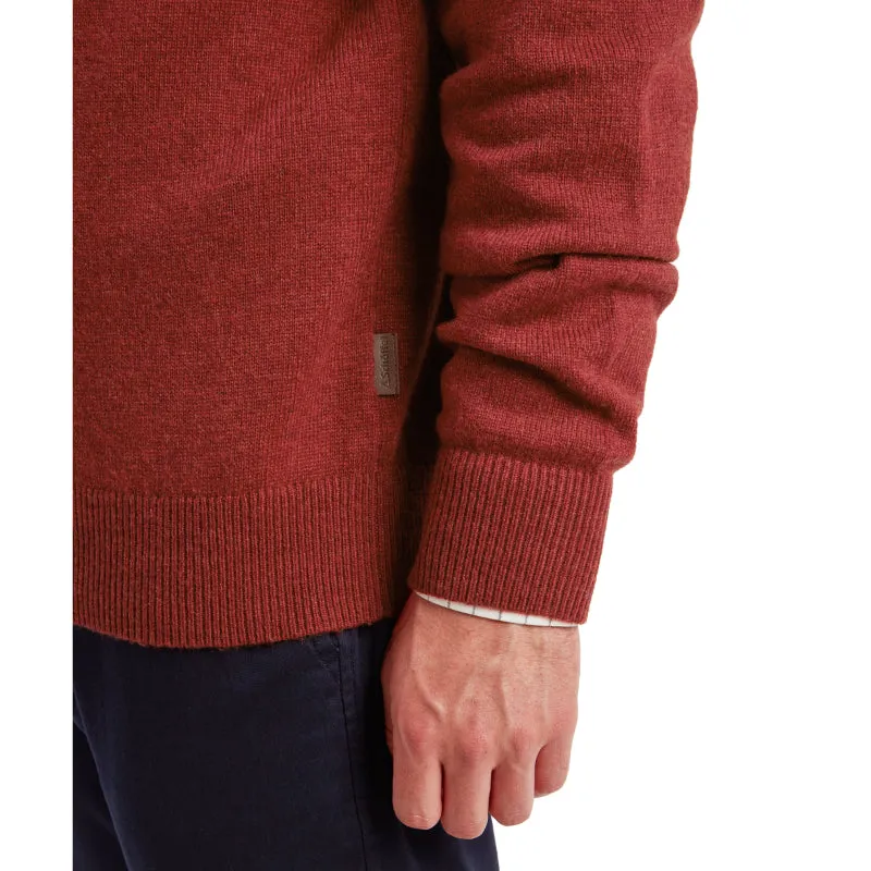 Schoffel Lewis Lambswool V Neck Mens Jumper - Deep Red