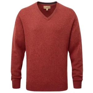 Schoffel Lewis Lambswool V Neck Mens Jumper - Deep Red