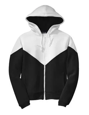 Sport-Tek - Ladies Colorblock Full Zip Hooded Sweatshirt.  L264