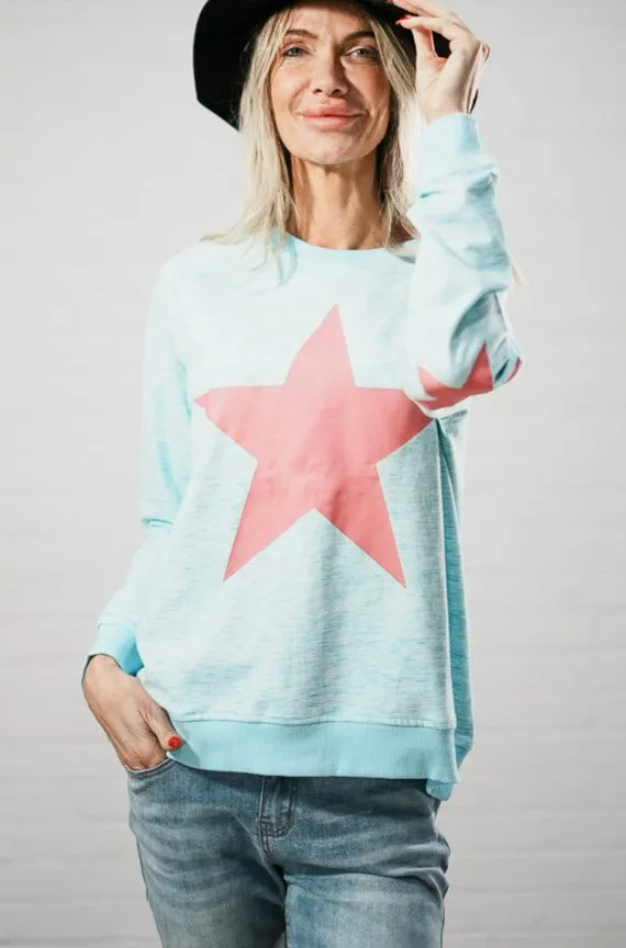 Star print with elbow patch jumper | STAR SWEATSHIRT