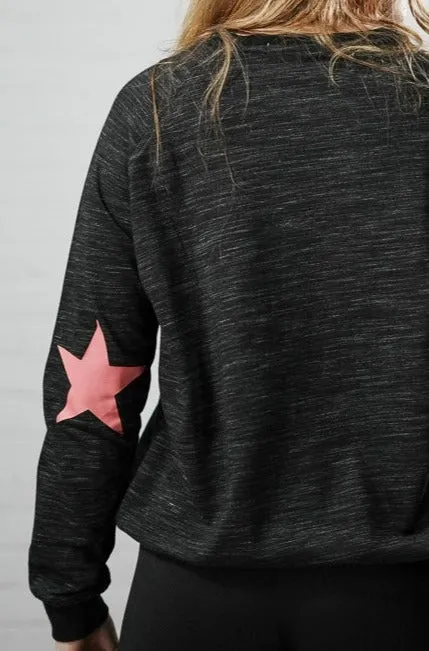 Star print with elbow patch jumper | STAR SWEATSHIRT