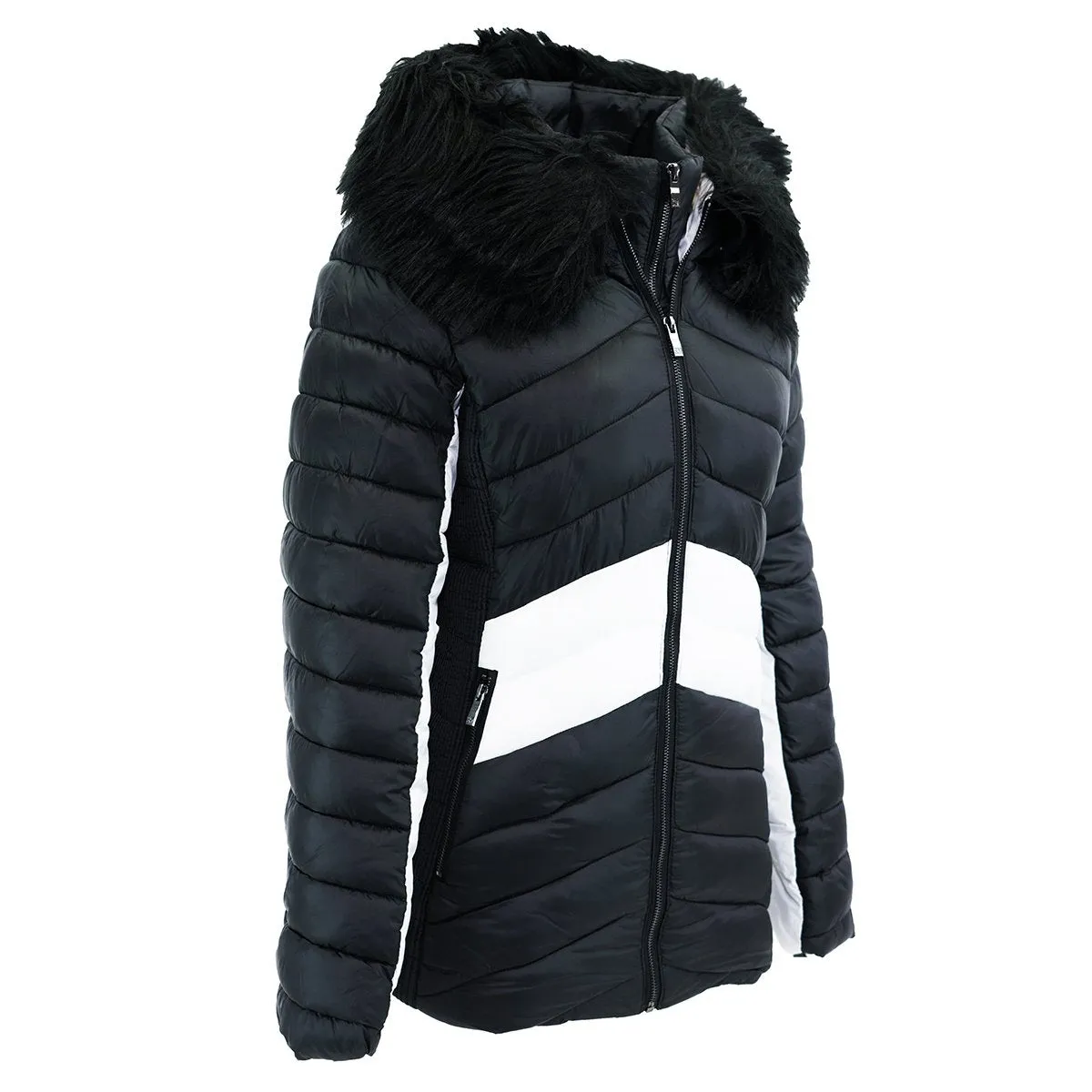 Steve Madden Women's Fur Hood Puffer Jacket