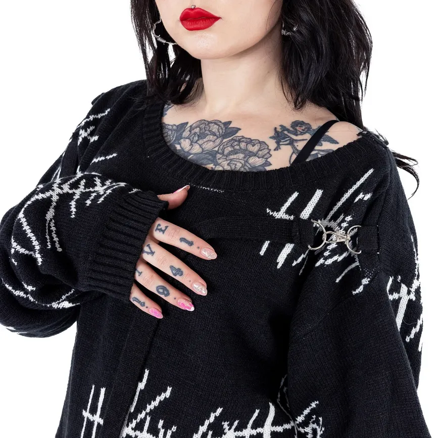 STITCH ME JUMPER - BLACK/WHITE