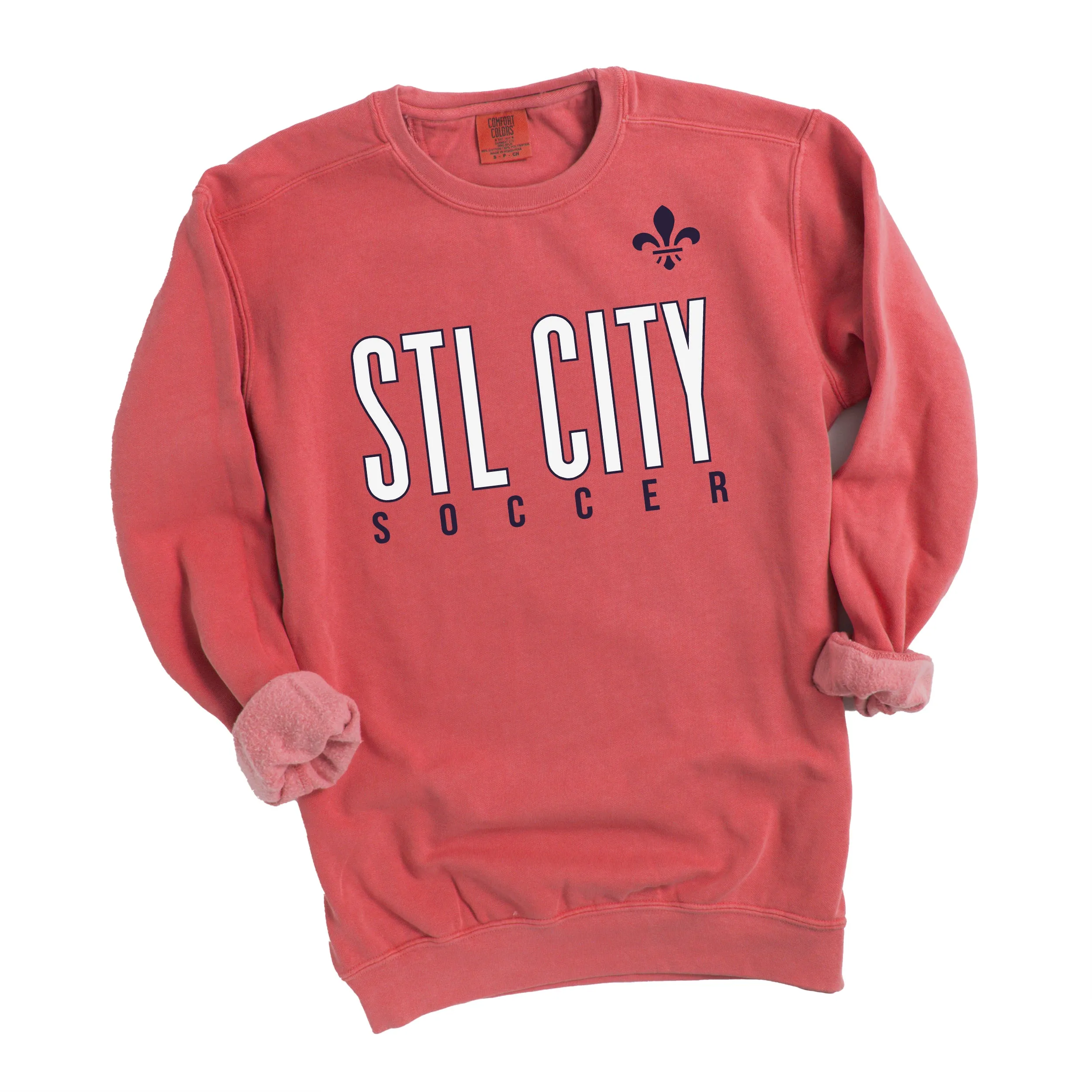 STL City Signature Crewneck Simple Fleur De Lis crewneck St. Louis City Soccer Comfort Colors