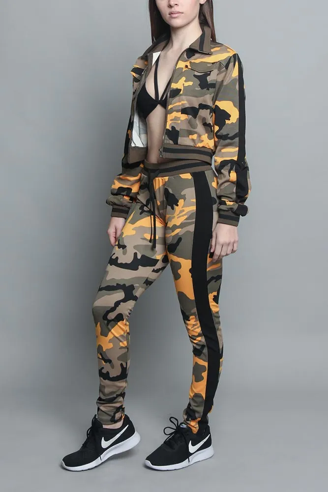 Striped Camo Track Suit