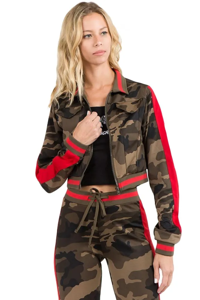 Striped Camo Track Suit