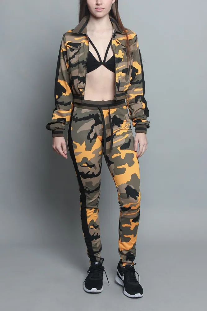 Striped Camo Track Suit