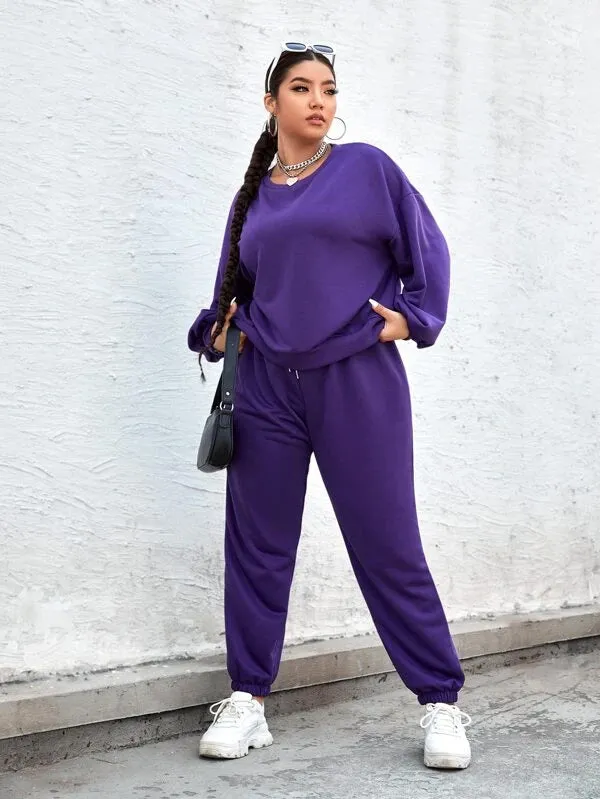 SXV Purple Sweatshirt with Jogger Coords Set