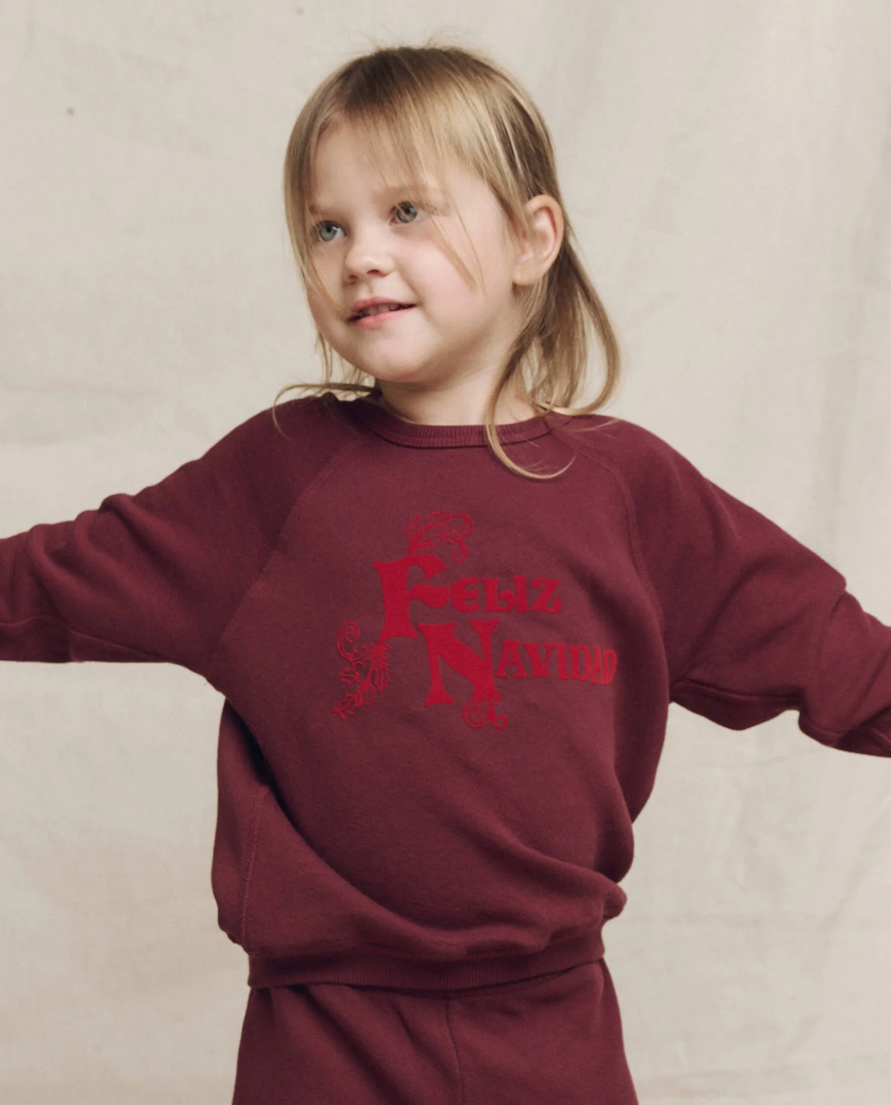 The Little College Sweatshirt. Graphic -- Mulled Wine with Feliz Navidad Graphic