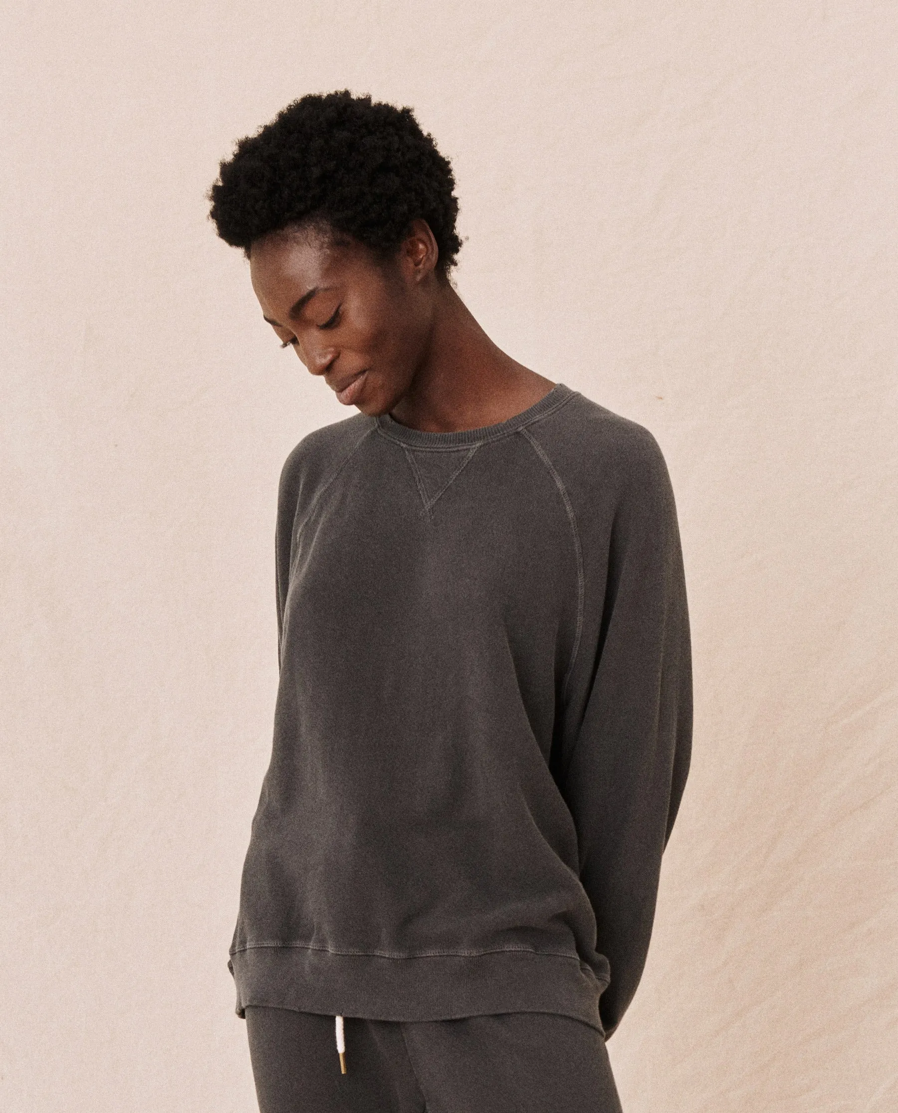 The Slouch Sweatshirt. Solid -- WASHED BLACK