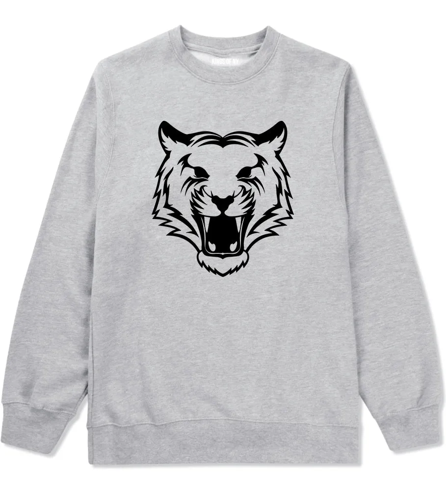 Tiger Face Outline Mens Crewneck Sweatshirt