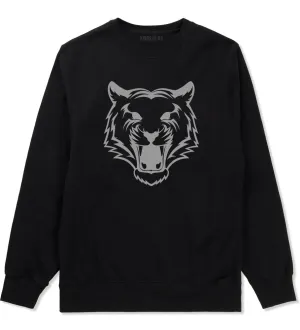 Tiger Face Outline Mens Crewneck Sweatshirt