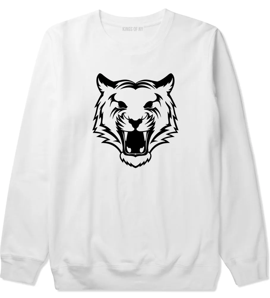 Tiger Face Outline Mens Crewneck Sweatshirt