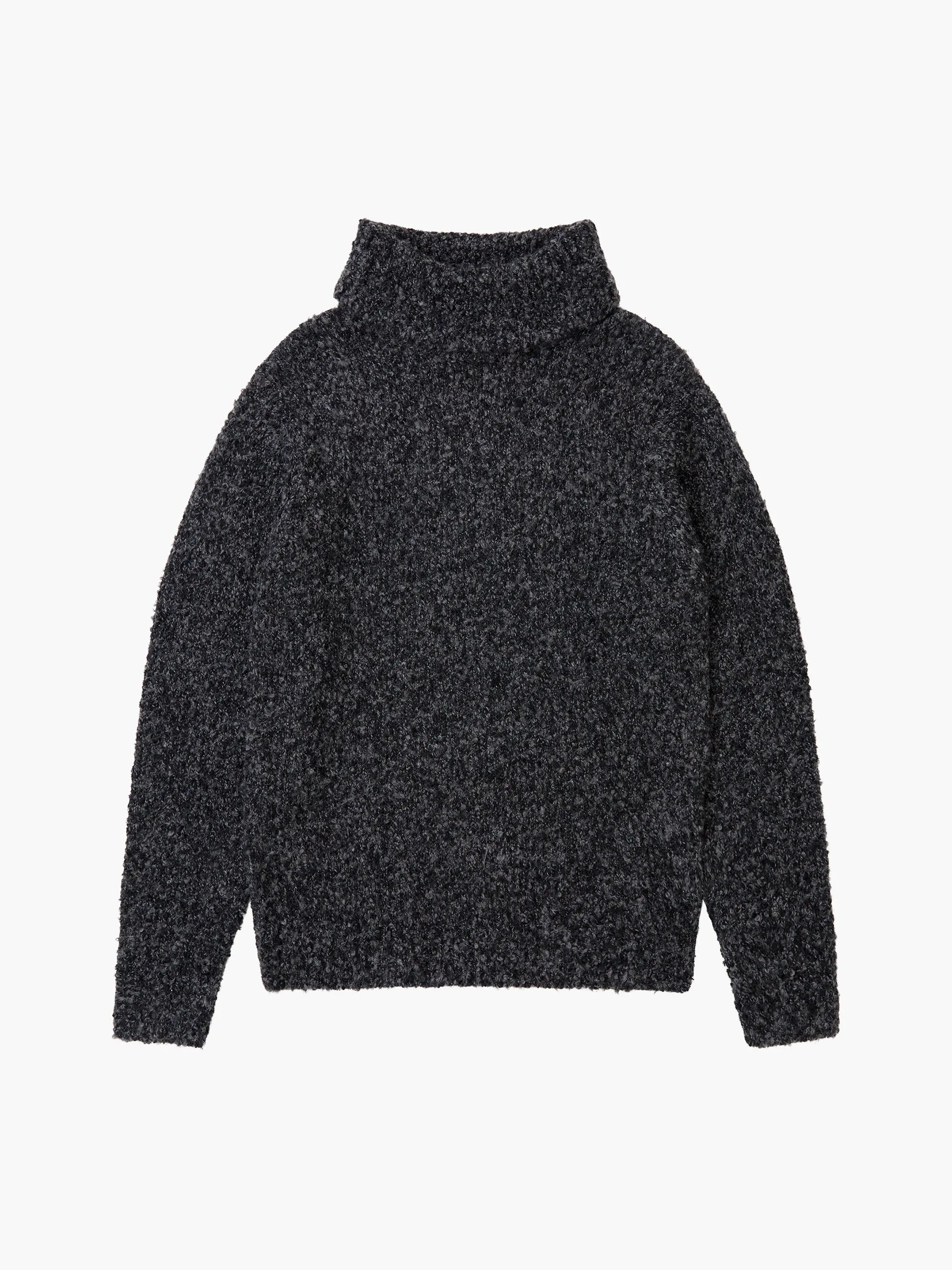 Twisted Boucle Roll Neck Jumper