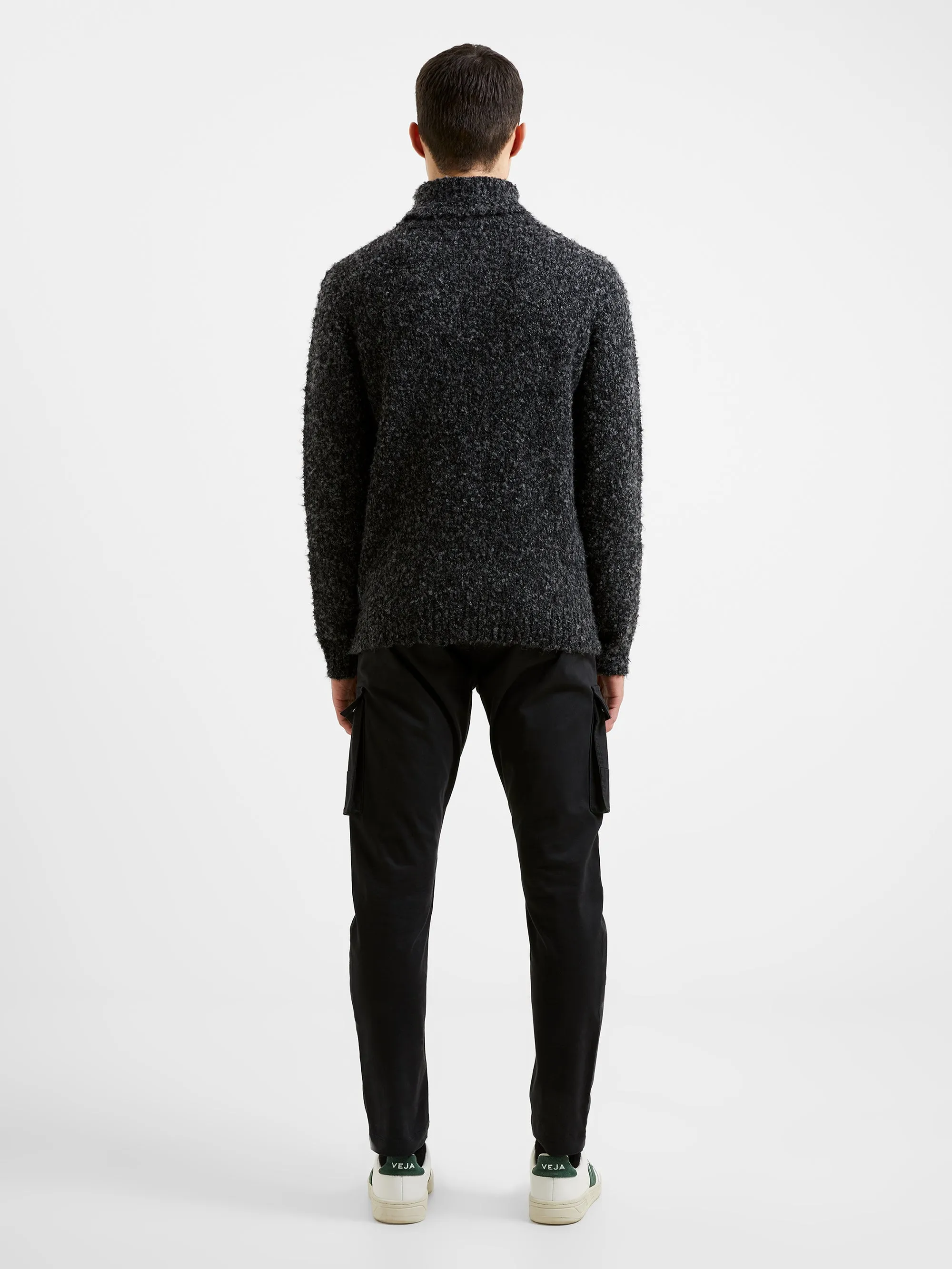 Twisted Boucle Roll Neck Jumper