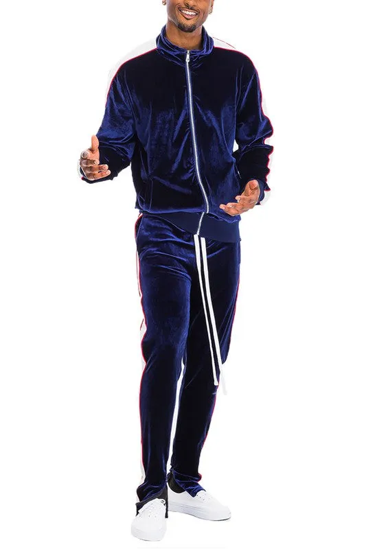 Velour Side Striped Track Suits for Men