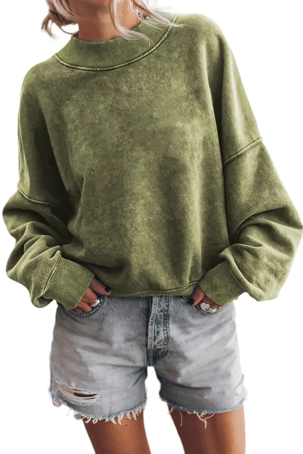 Vintage Green Drop Shoulder Sweatshirt