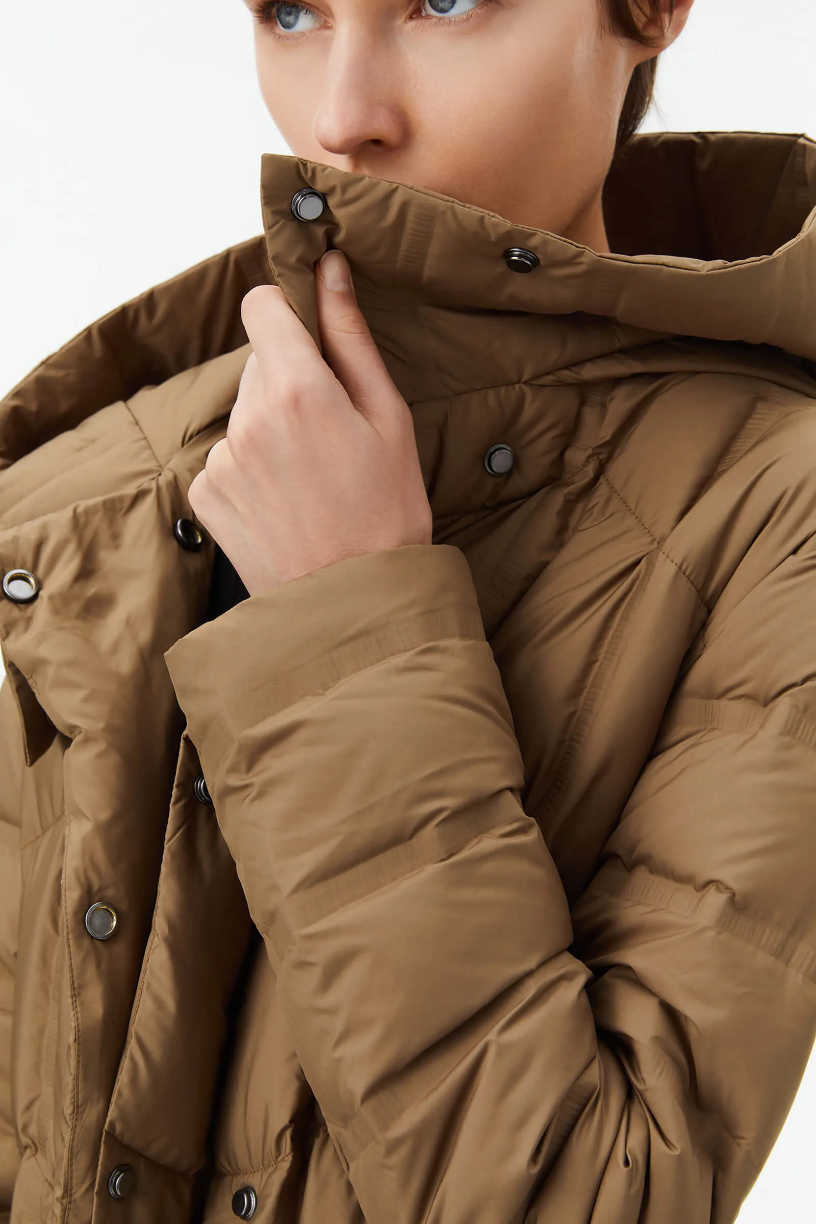 Warm Hooded Goose Down Jacket