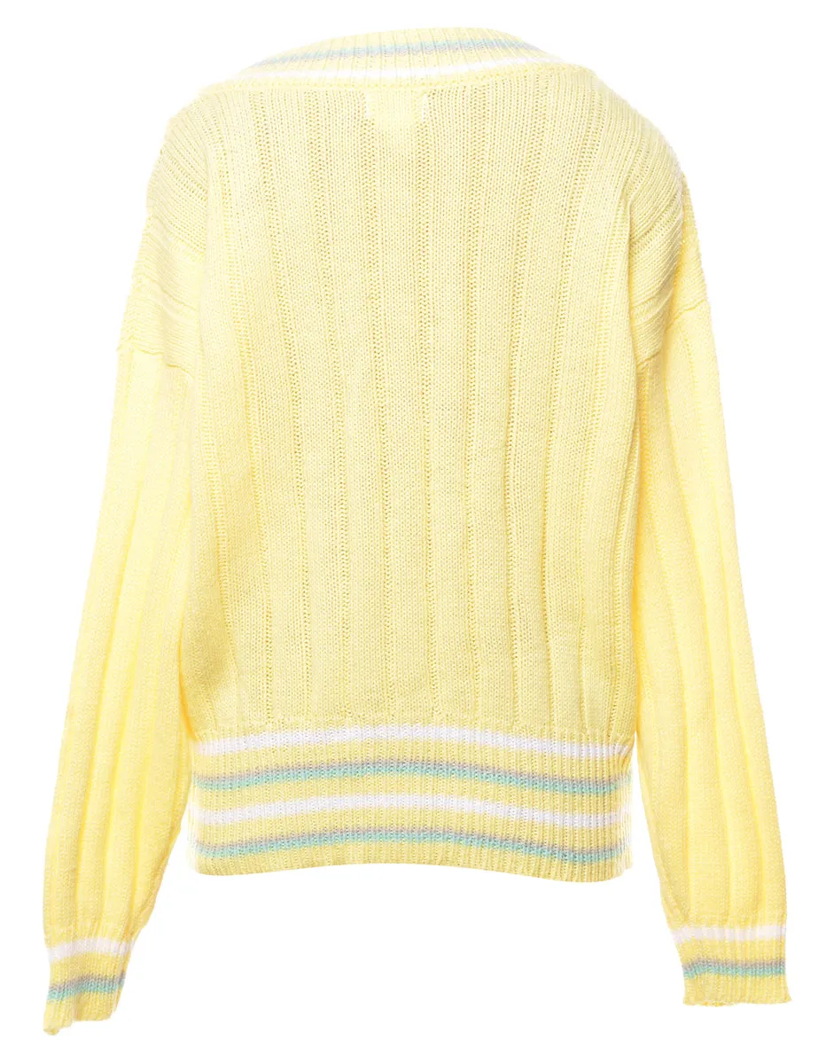 Yellow Cable Knit Jumper - XL